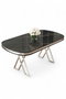 Hanah Home Mesa de Comedor Zae - Mármol Negro y Cromo